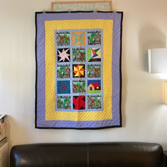 American Vintage Other - Quilt handmade Reversible blanket for baby or Wall Hanging in the Nursery